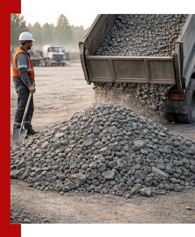 Гранитный щебень фракции 100–201 для строительства в Дзержинском