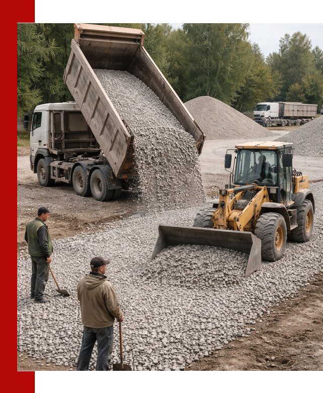 Купить гравийный щебень фракция 20-40 в Дзержинском с доставкой