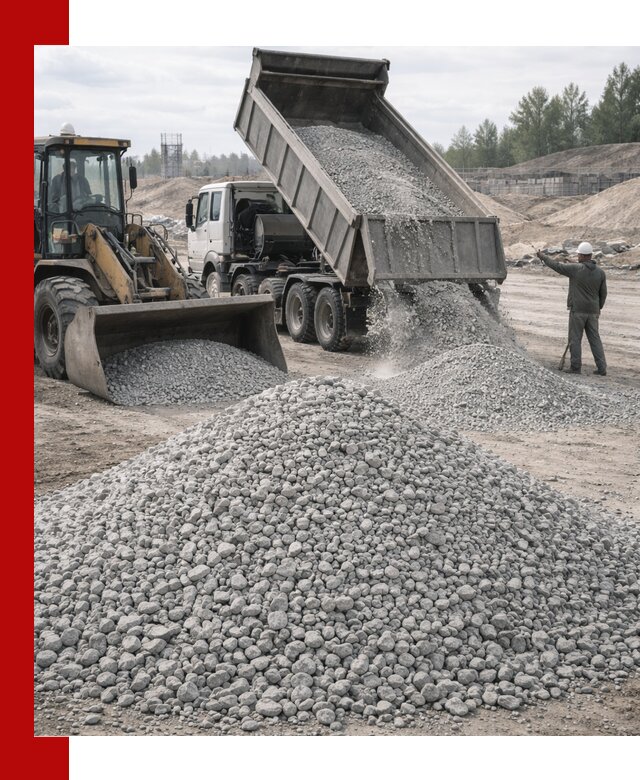 Доставка известнякового щебня фр. 5–20 в Дзержинском