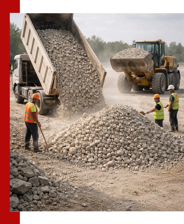 Доставка известнякового щебня фр. 40-70 в Дзержинском
