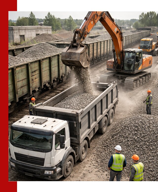 Железнодорожный щебень фракция 25–60 для поставок в Дзержинском