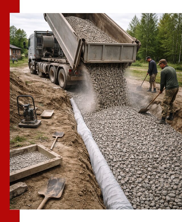 Гравий для дренажа с доставкой в Дзержинском качественный и недорогой