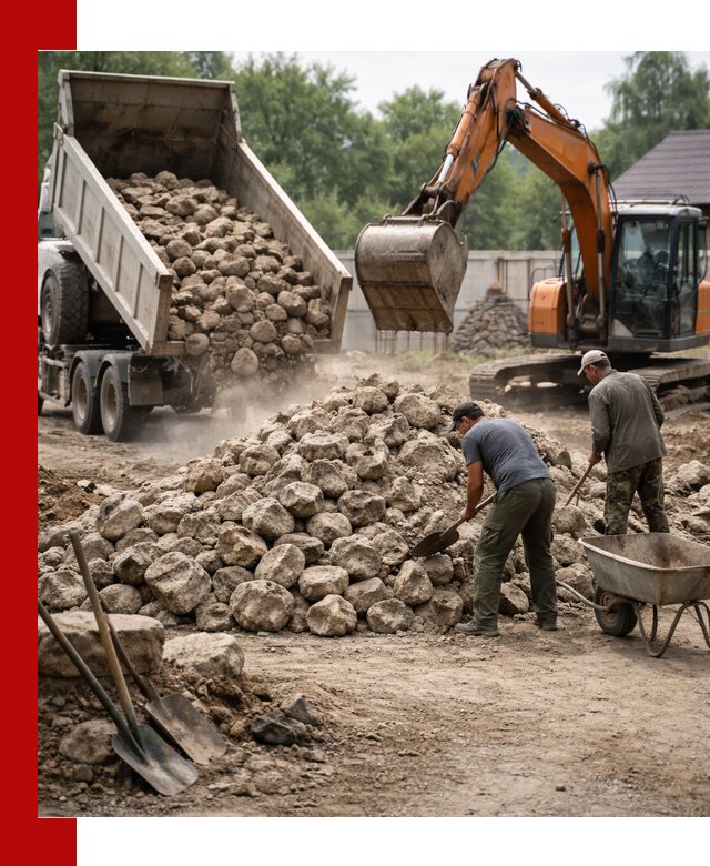 Доставка и разгрузка бутового камня в Дзержинском