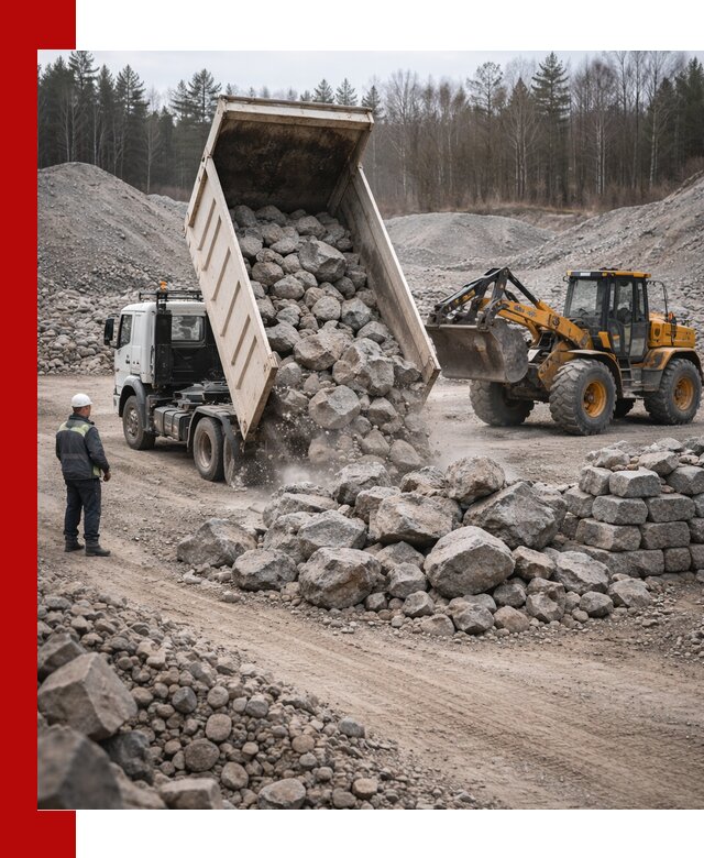 Доставка и продажа бутового гранитного камня в Дзержинском