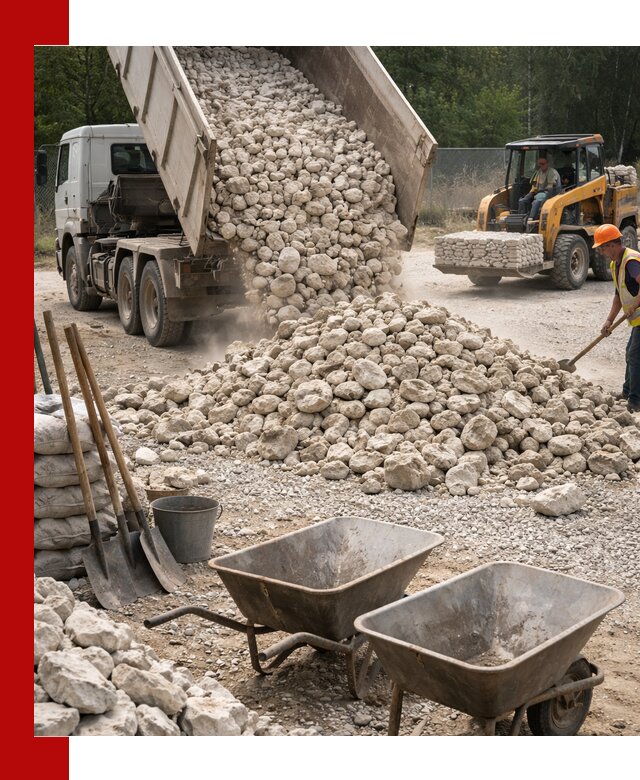 Доставка и продажа бутового известнякового камня в Дзержинском