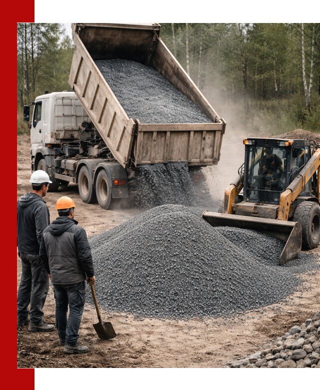 Гранитный отсев 0-5 с доставкой и разгрузкой в Дзержинском