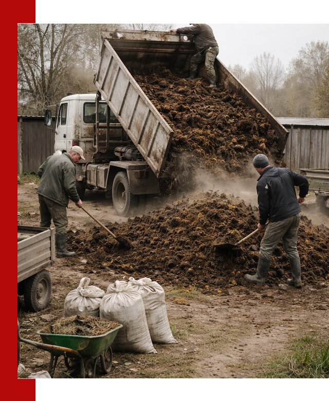 Доставка коровьего навоза самосвалом в Дзержинском