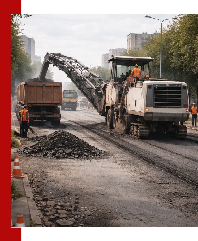 Фрезерованный асфальт в Дзержинском — удаление и вывоз старого покрытия