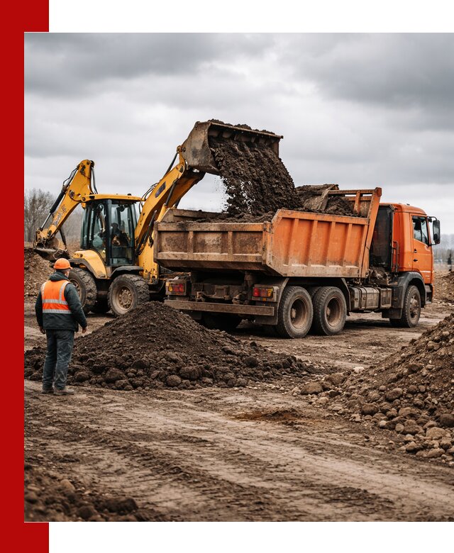 Вывоз грунта и строительного мусора в Дзержинском грузовыми самосвалами