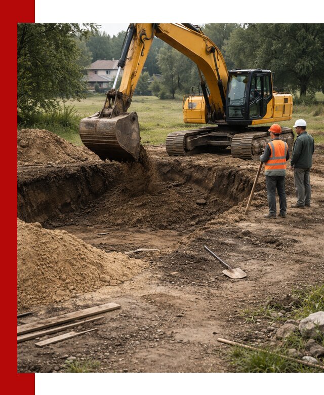 Рытье котлована под фундамент в Дзержинском (быстро и недорого)