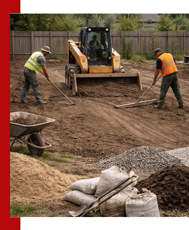 Выравнивание участка под строительство и благоустройство в Дзержинском